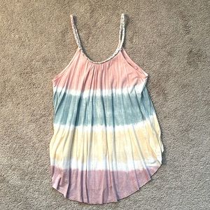 Tie-dye pastel tank top.